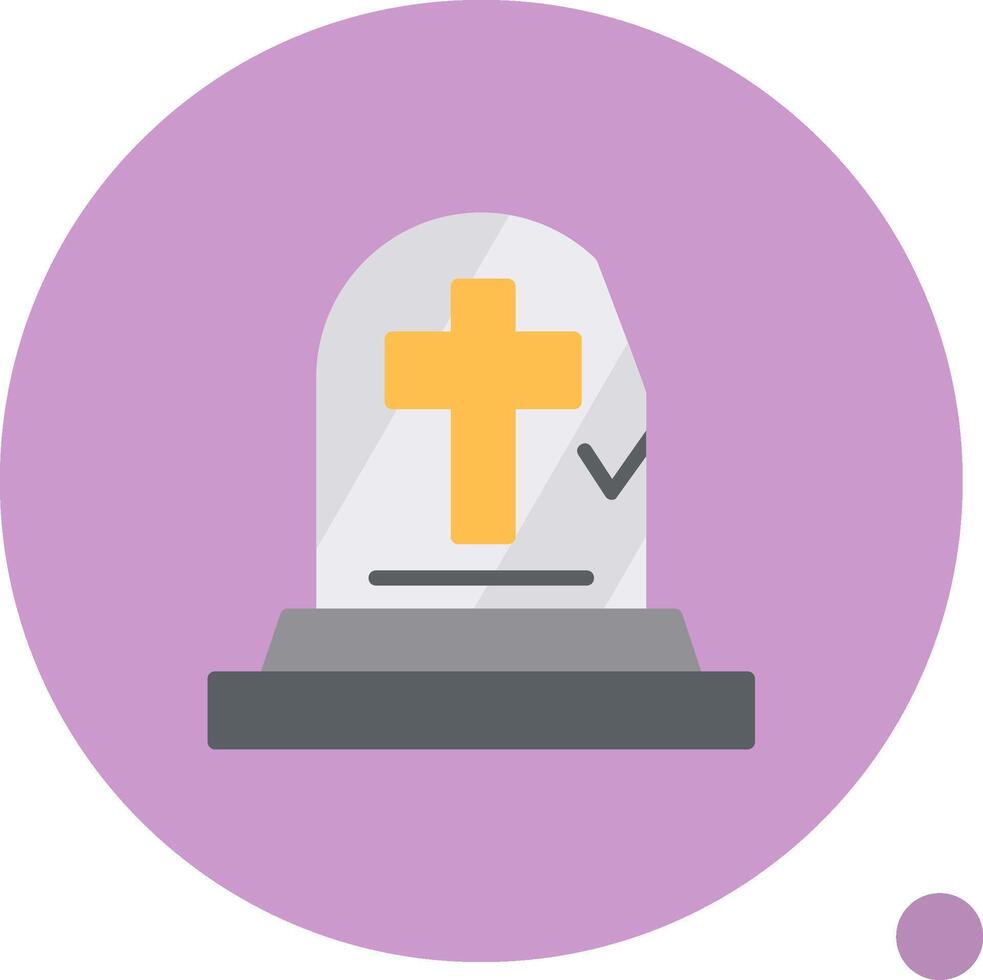 Tombstone Flat Shadow Icon vector
