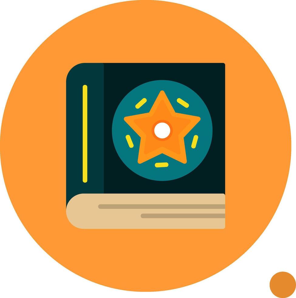 Spellbook Flat Shadow Icon vector