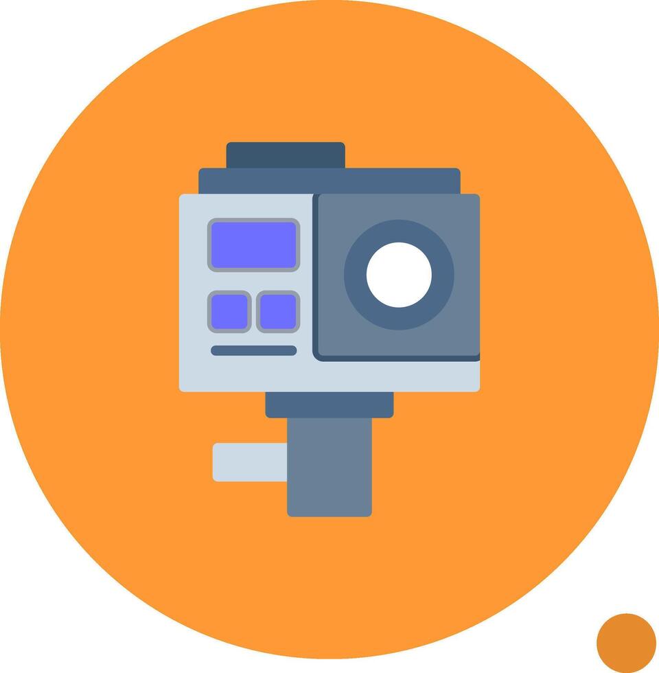 Action Camera Flat Shadow Icon vector