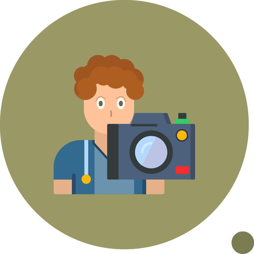 Cameraman Flat Shadow Icon vector