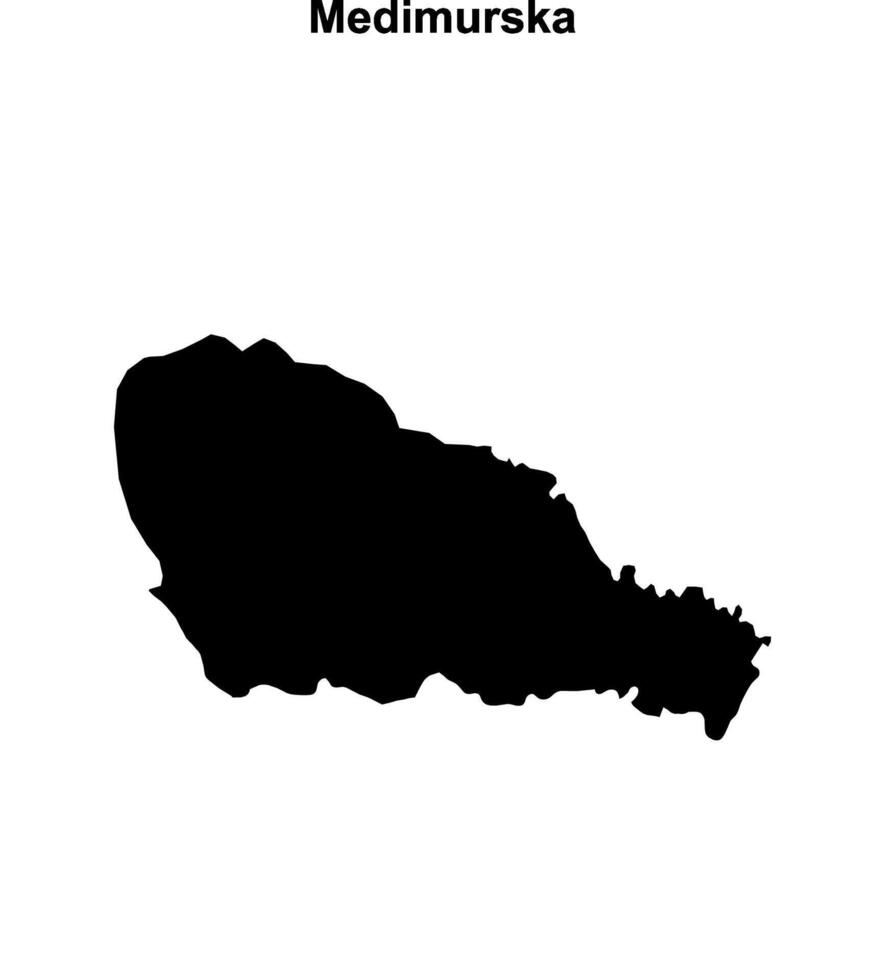 Medimurska county blank outline map vector
