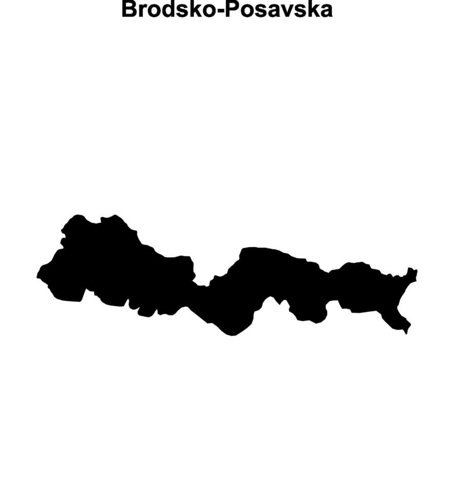 Brodsko-Posavska county blank outline map vector