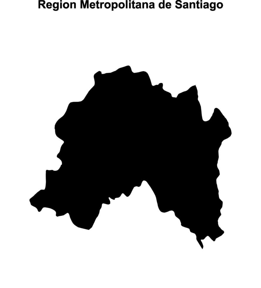 Region Metropolitana de Santiago region blank outline map vector