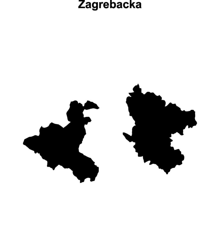 Zagrebacka county blank outline map vector
