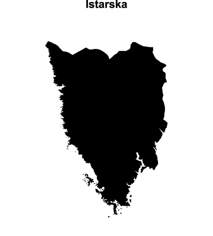 Istarska county blank outline map vector