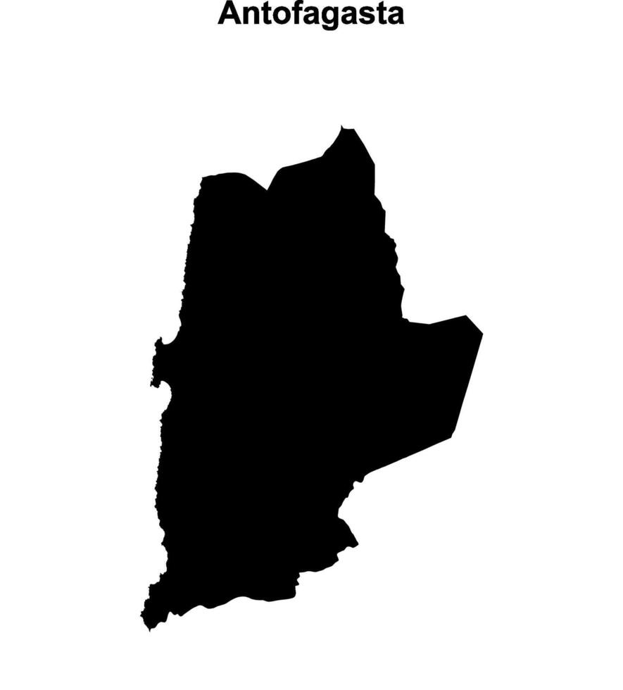 Antofagasta region blank outline map vector