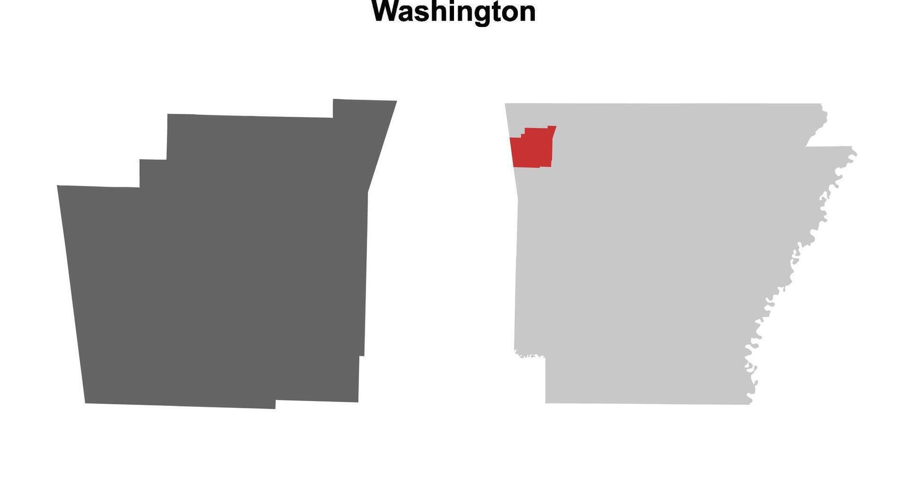 Washington County, Arkansas blank outline map set vector