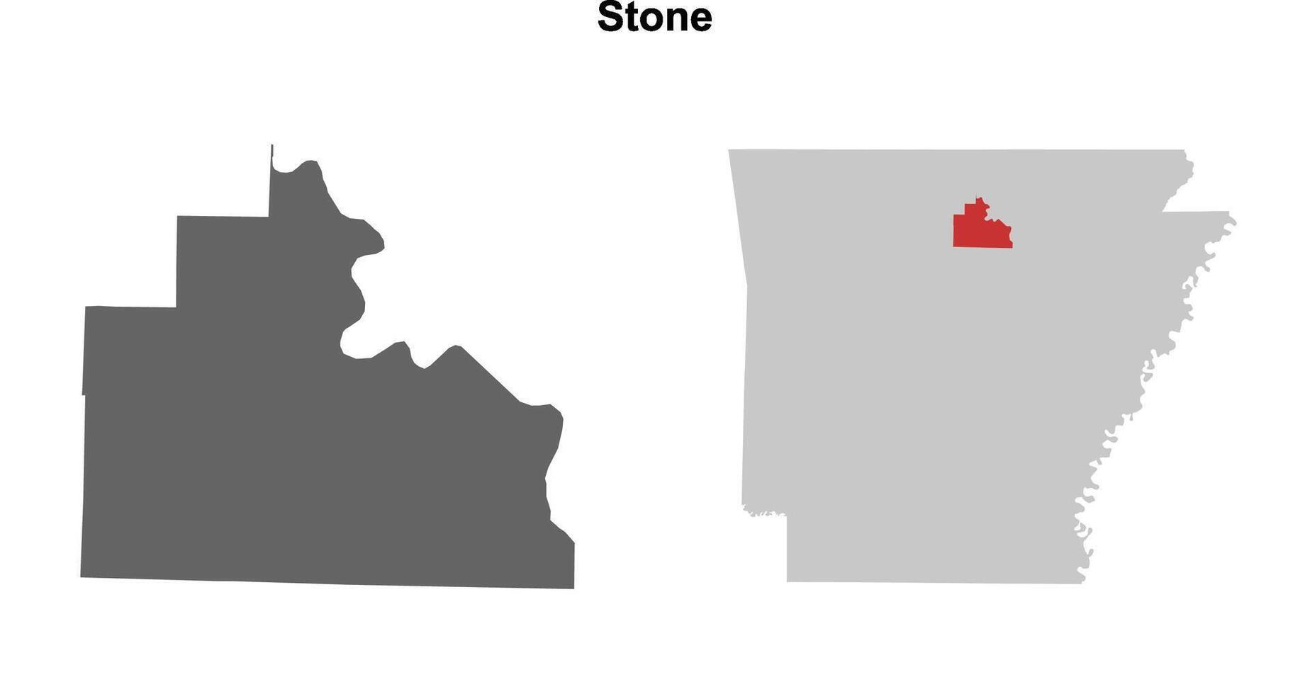 Stone County, Arkansas blank outline map set vector