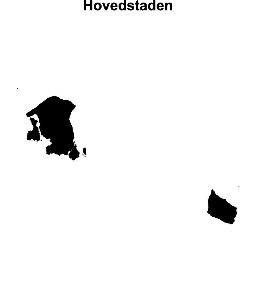 Hovedstaden region blank outline map vector