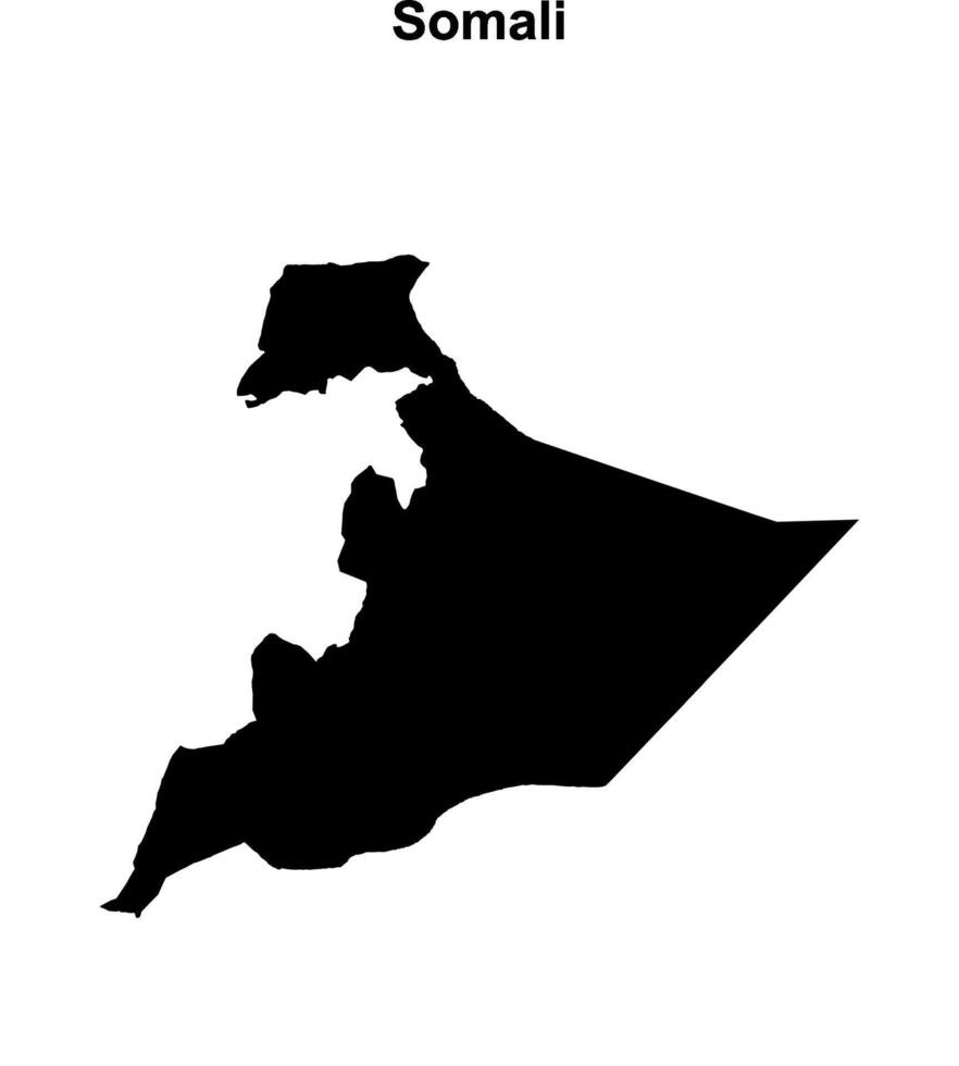 Somali region blank outline map vector