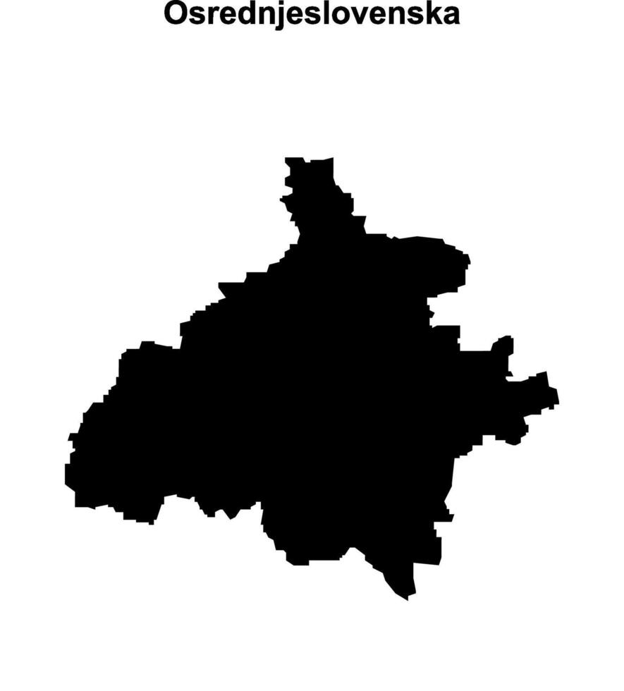 Osrednjeslovenska region blank outline map vector