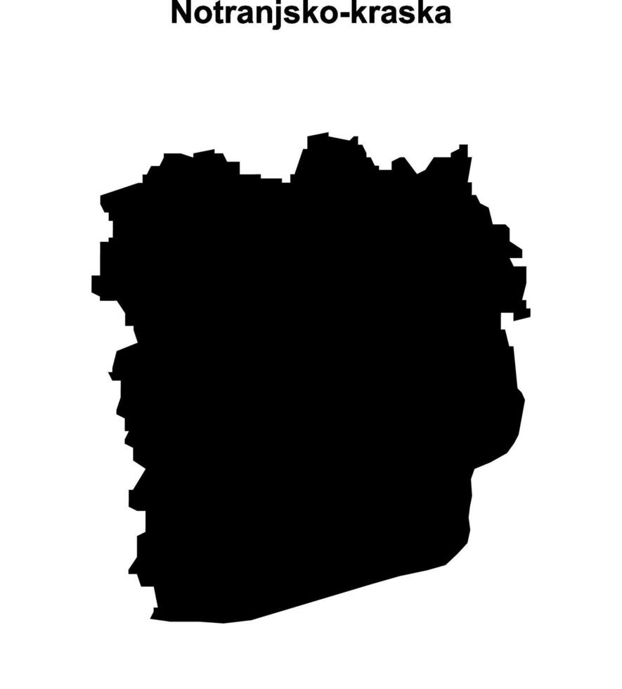 Notranjsko-kraska region blank outline map vector