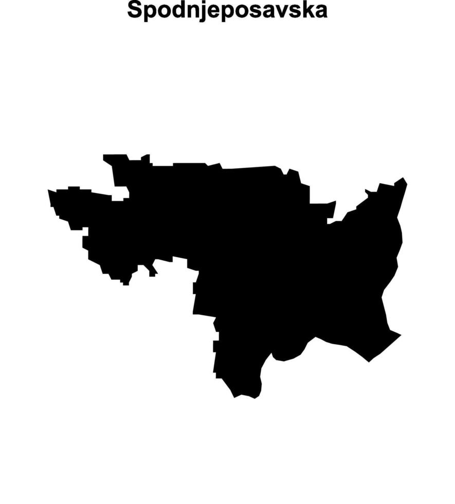 Spodnjeposavska region blank outline map vector