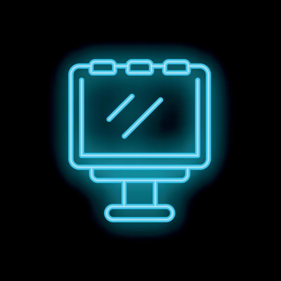 Neon billboard sign showing advertising space vector
