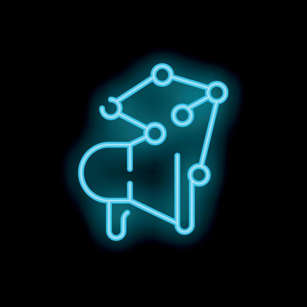 Neon megaphone icon representing digital marketing strategies vector