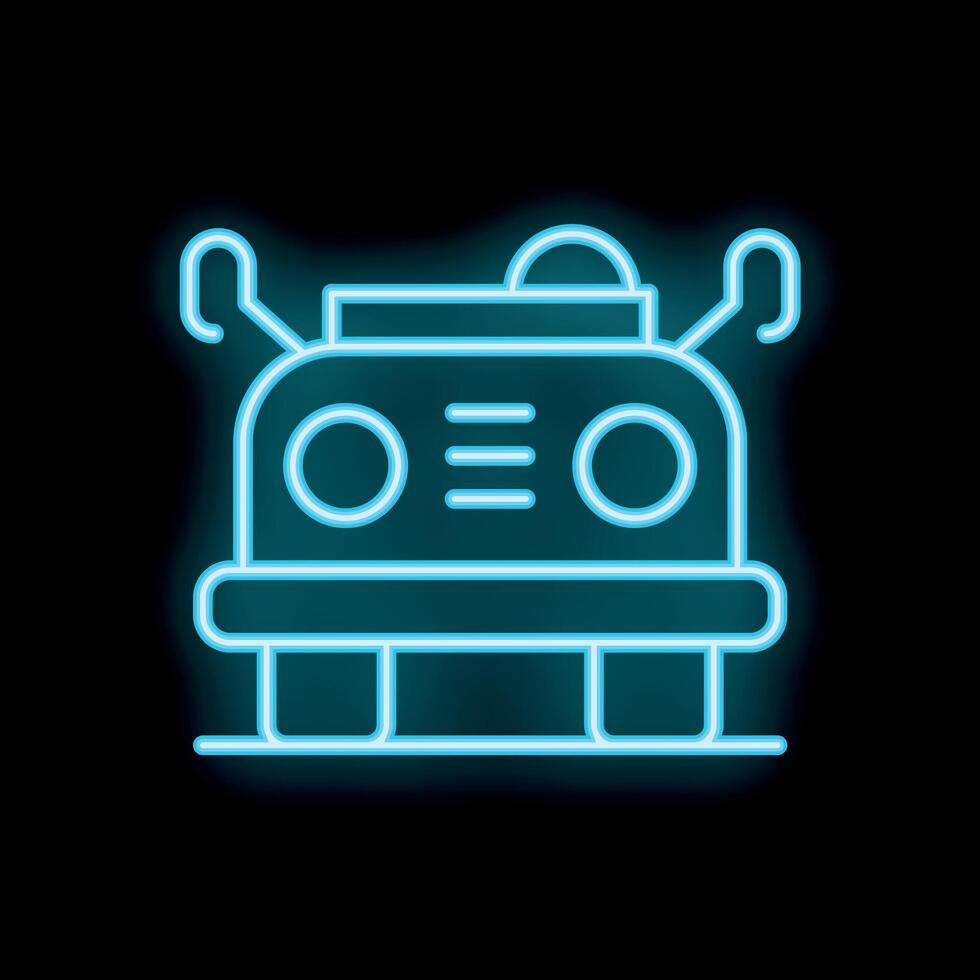 Neon sign showing a vintage car with antenna on the roof vector