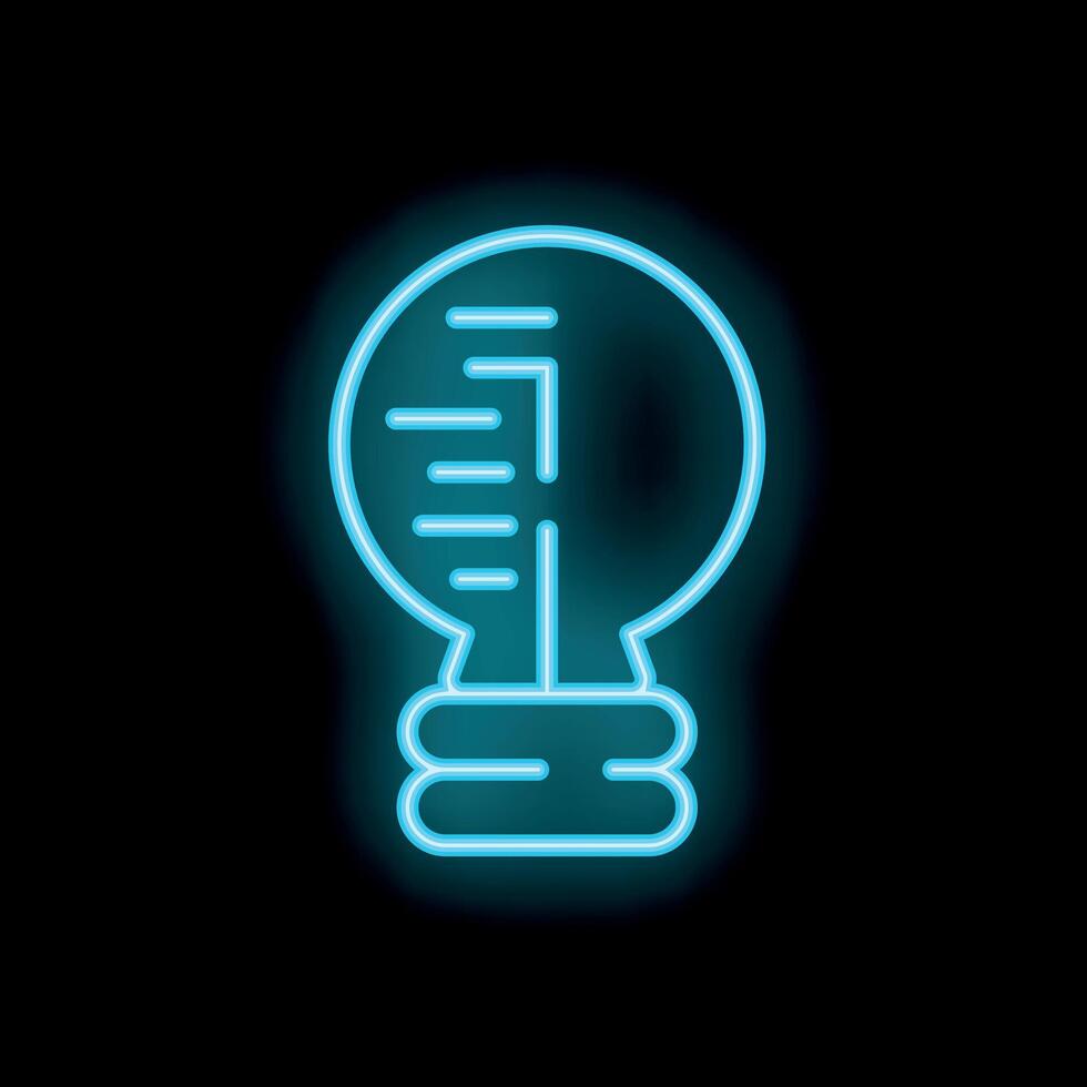 Glowing neon blue light bulb icon representing innovative ideas and creative solutions vector