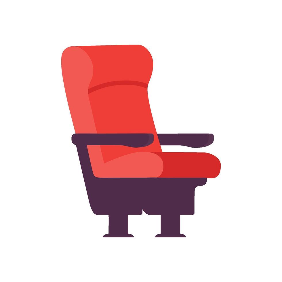 Empty Red Comfortable Chair, Cinema Movie Theater Seat Illustration vector