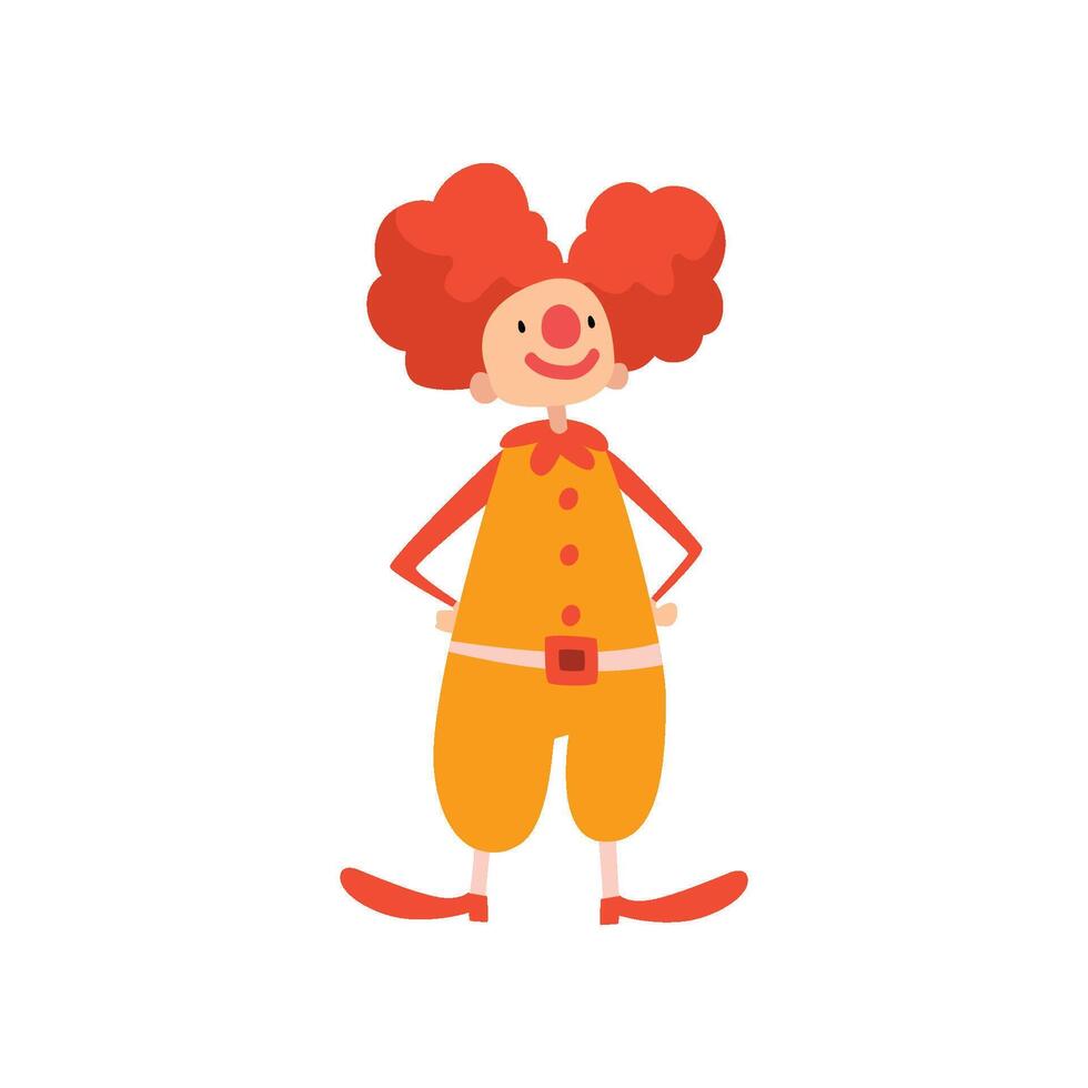 Funny Clown Performing in Circus Show Cartoon Illustration vector