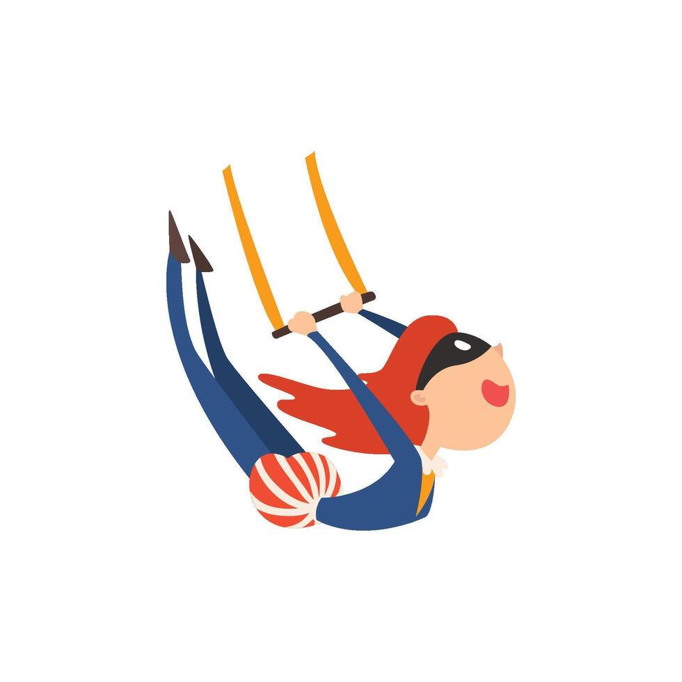 Aerial Gymnast Acrobat Performing in Circus Show Cartoon Illustration vector
