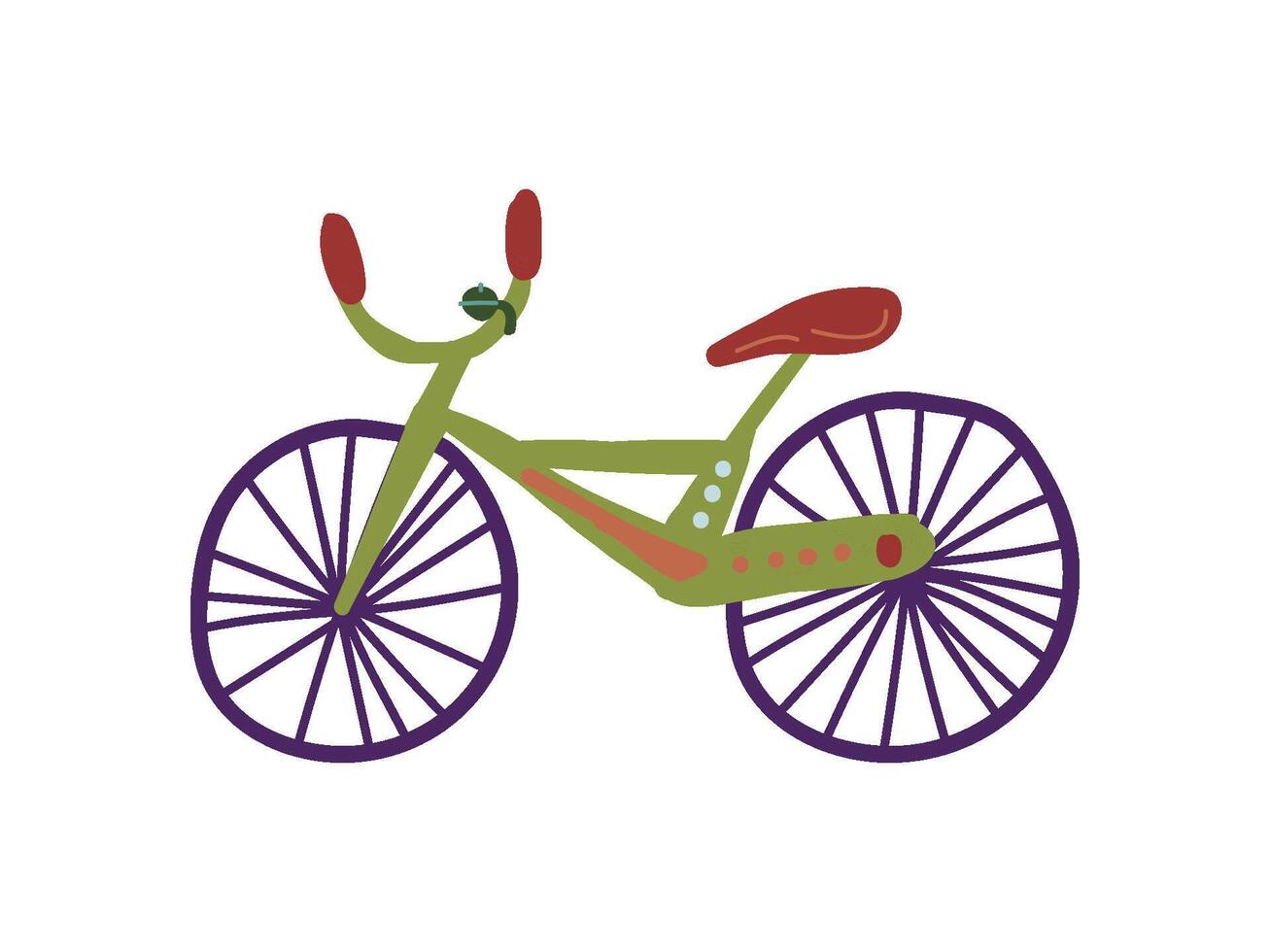 Bike City Street Design Element Cartoon Illustration vector