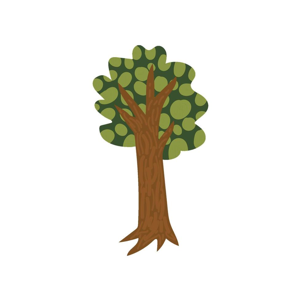 Green Summer Tree, Urban Architecture Design Element Cartoon Illustration vector