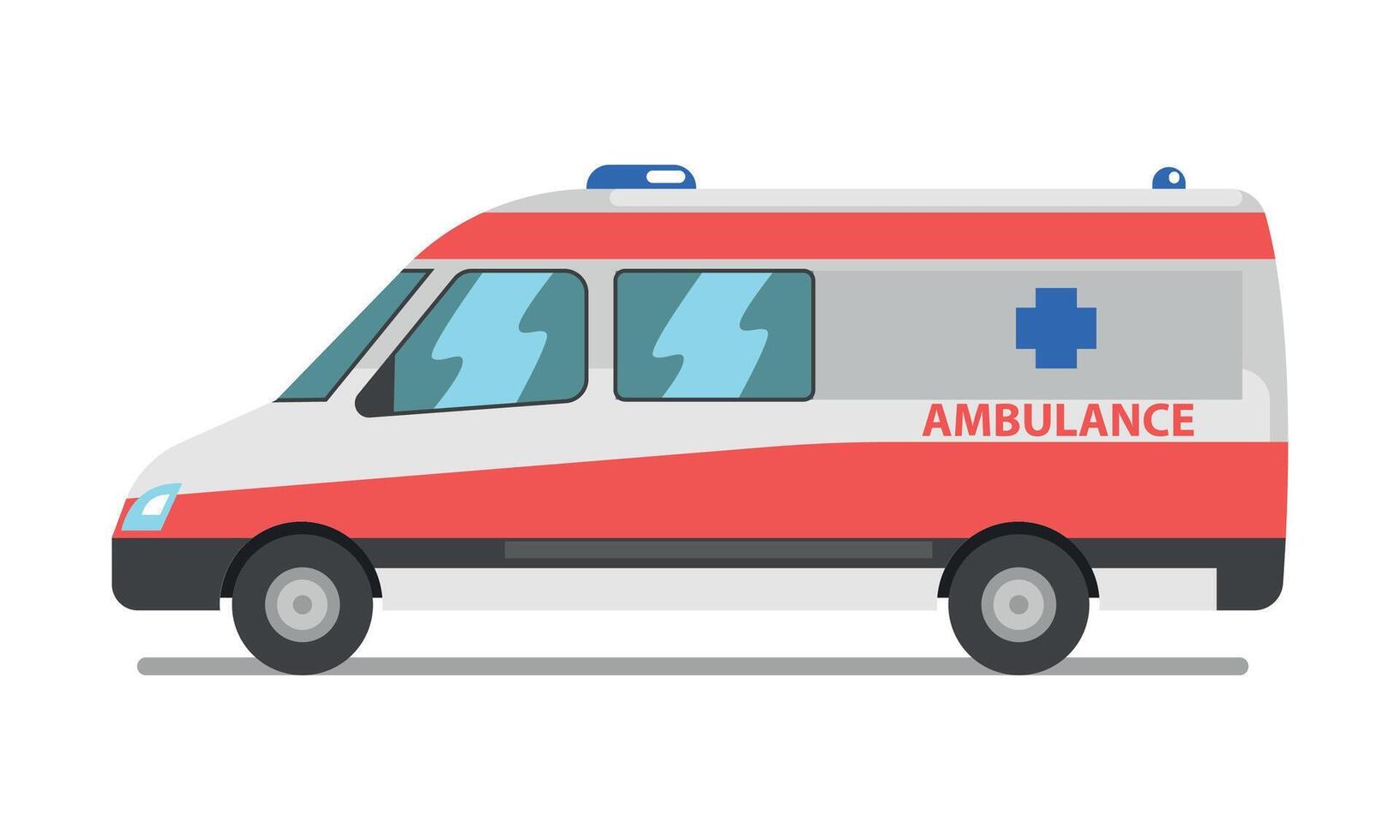 Ambulance van, emergency medical service vehicle Illustration on a white background vector