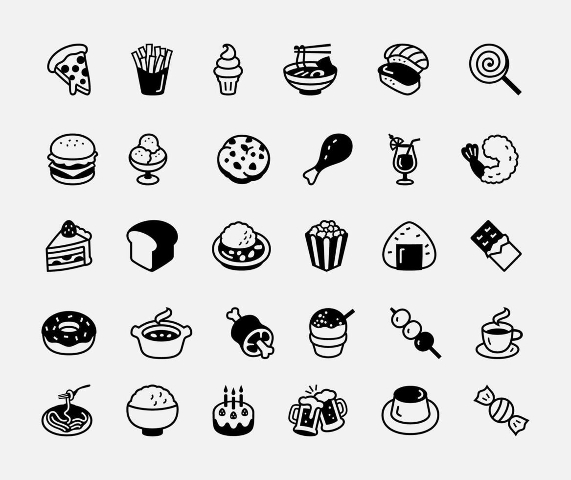 Collection of hand drawn elements fast food vector