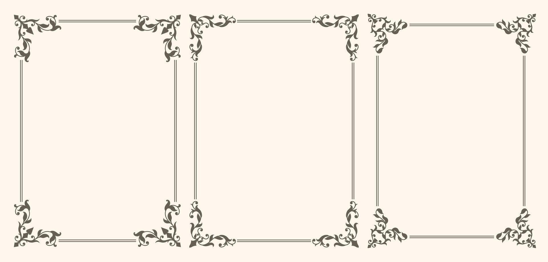 Set of Decorative vintage frames vector