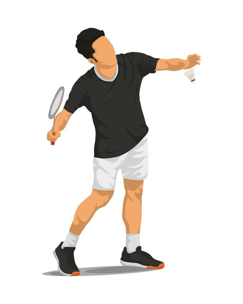 Illustration of male badminton player vector