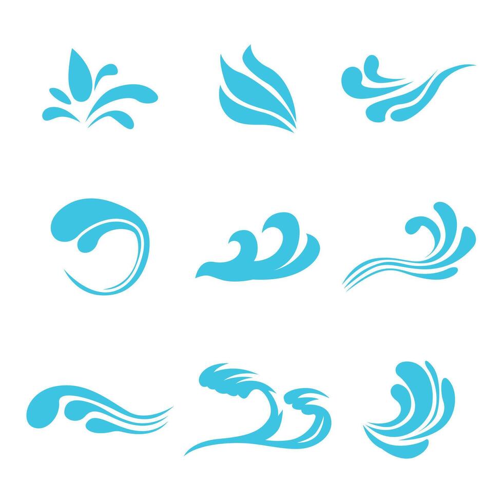 Different blue water logo collection vector