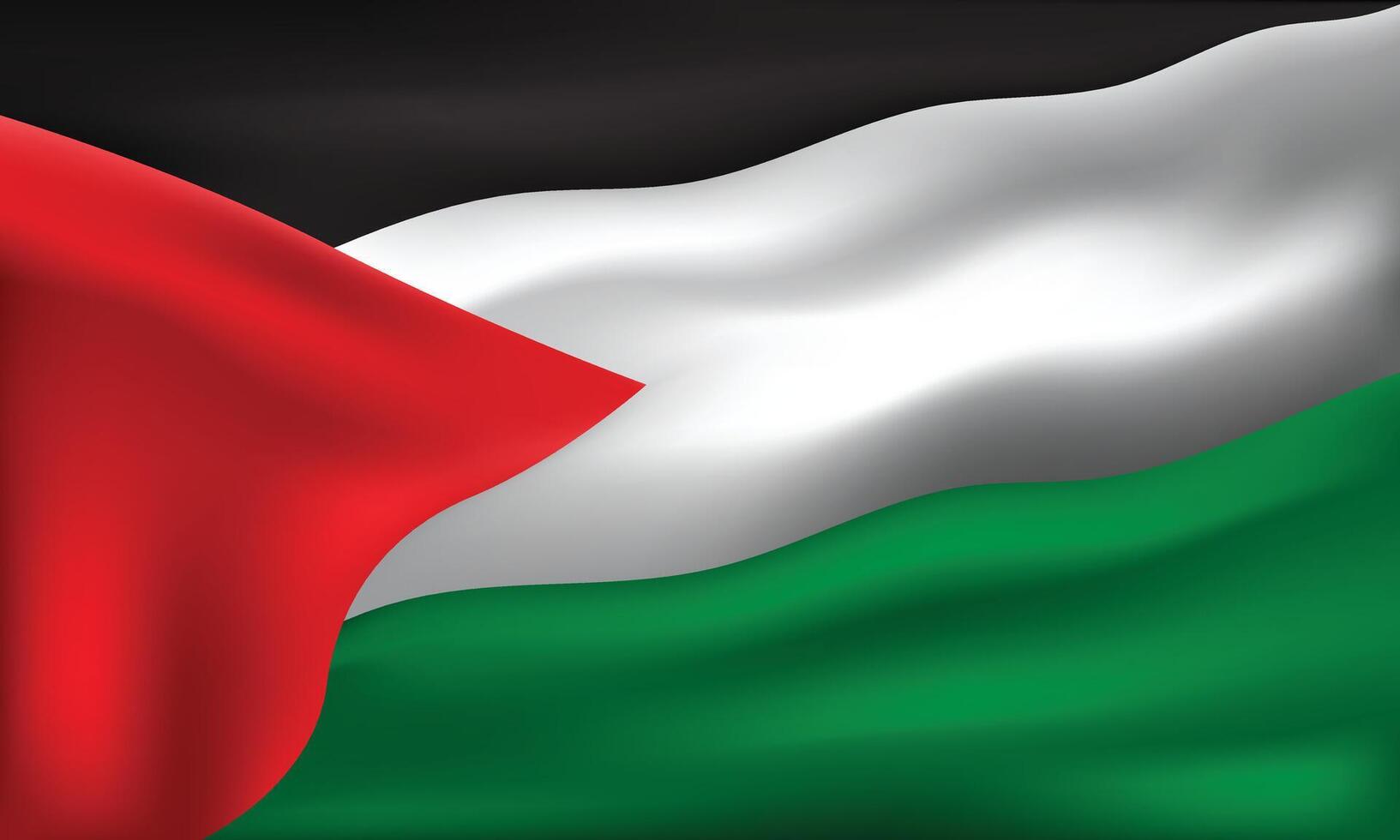 Realistic 3D background of waving Palestine Flag vector
