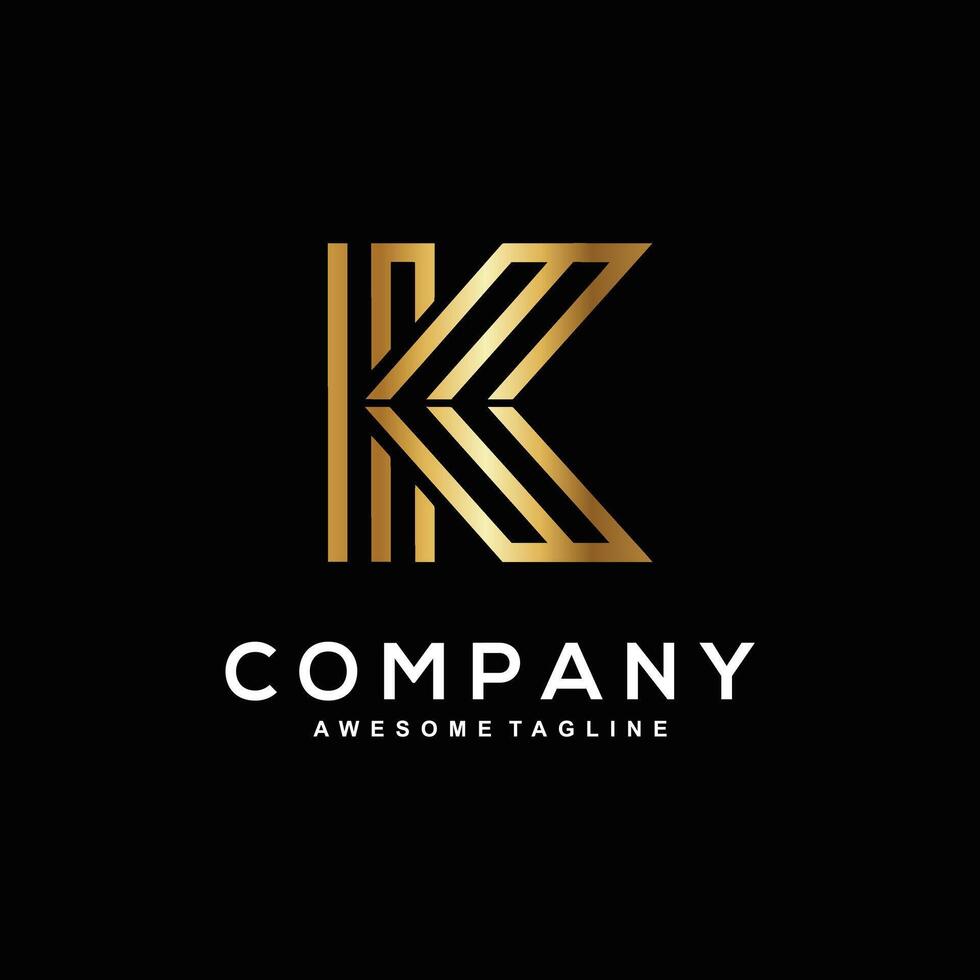 Creative Letter K logo design for branding vector