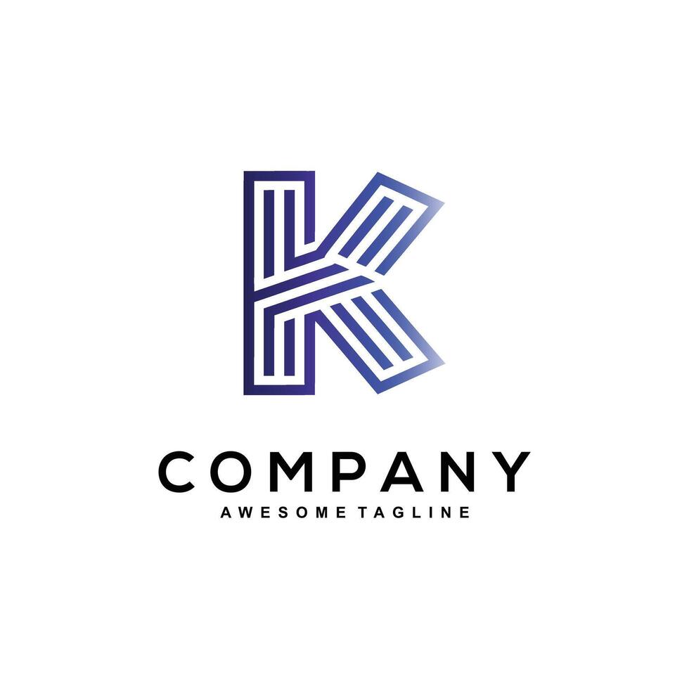 Stylish Letter K design for business logos vector
