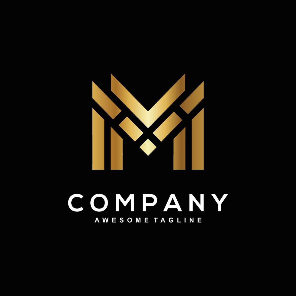 Business logo design incorporating the letter M vector