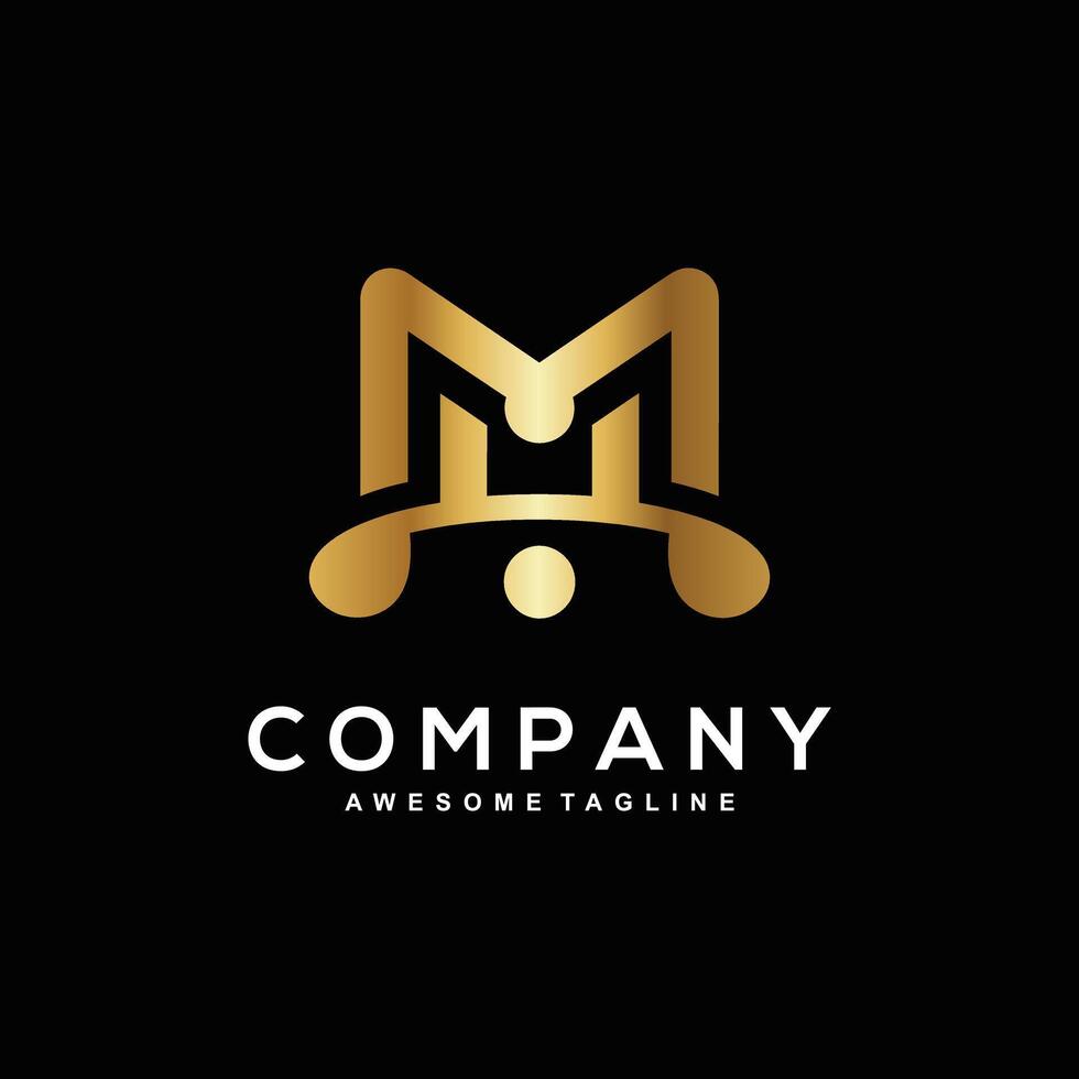 Creative letter M logo design tailored for a business vector