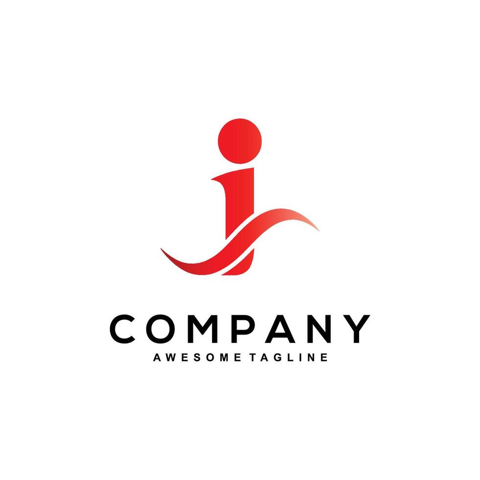 Professional letter I logo design for business use vector