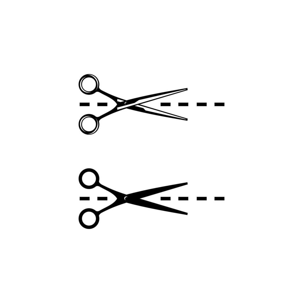 CUT HERE ICON, SCISSOR vector