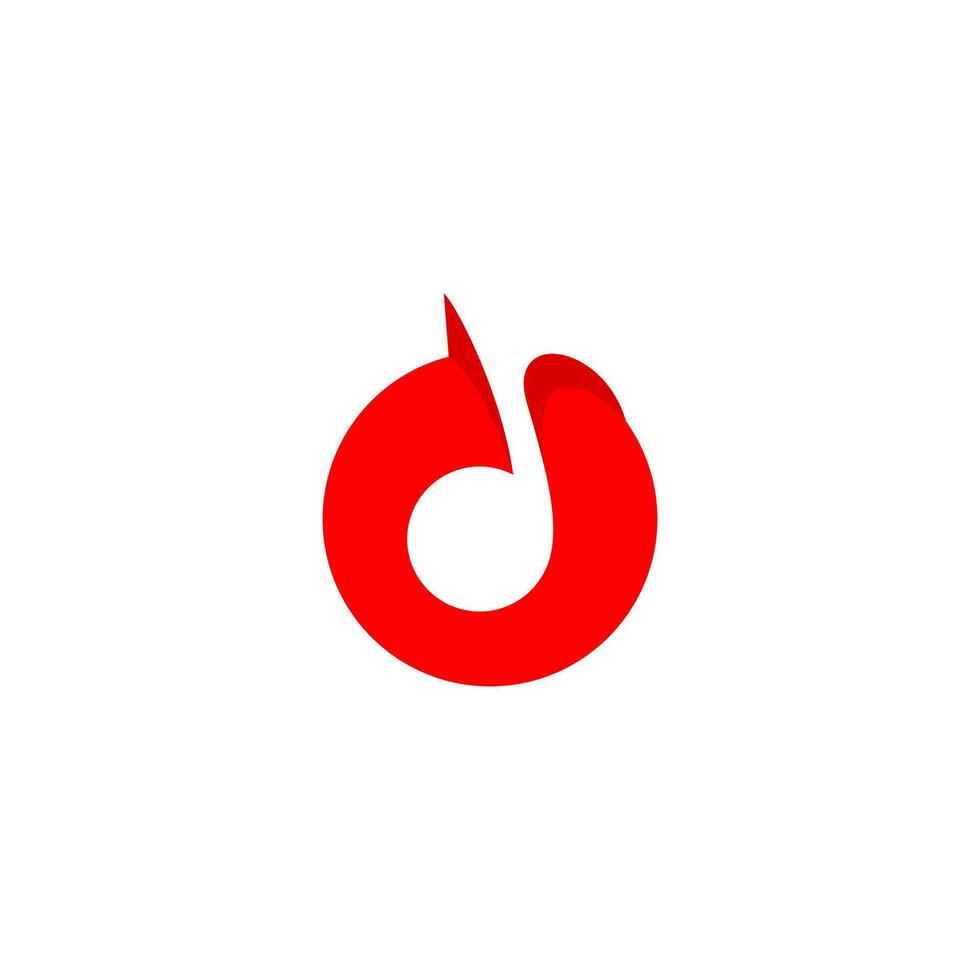 music note logo in the middle of the red circle vector
