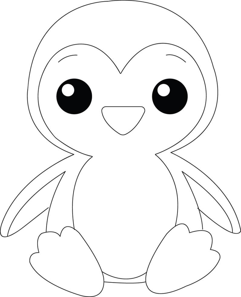 Penguin colouring pages vector