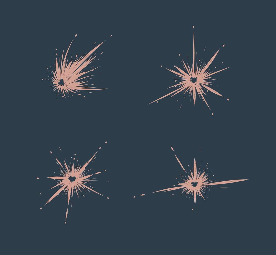 Splash and comet with heart inside in modern graphic style on blue background vector