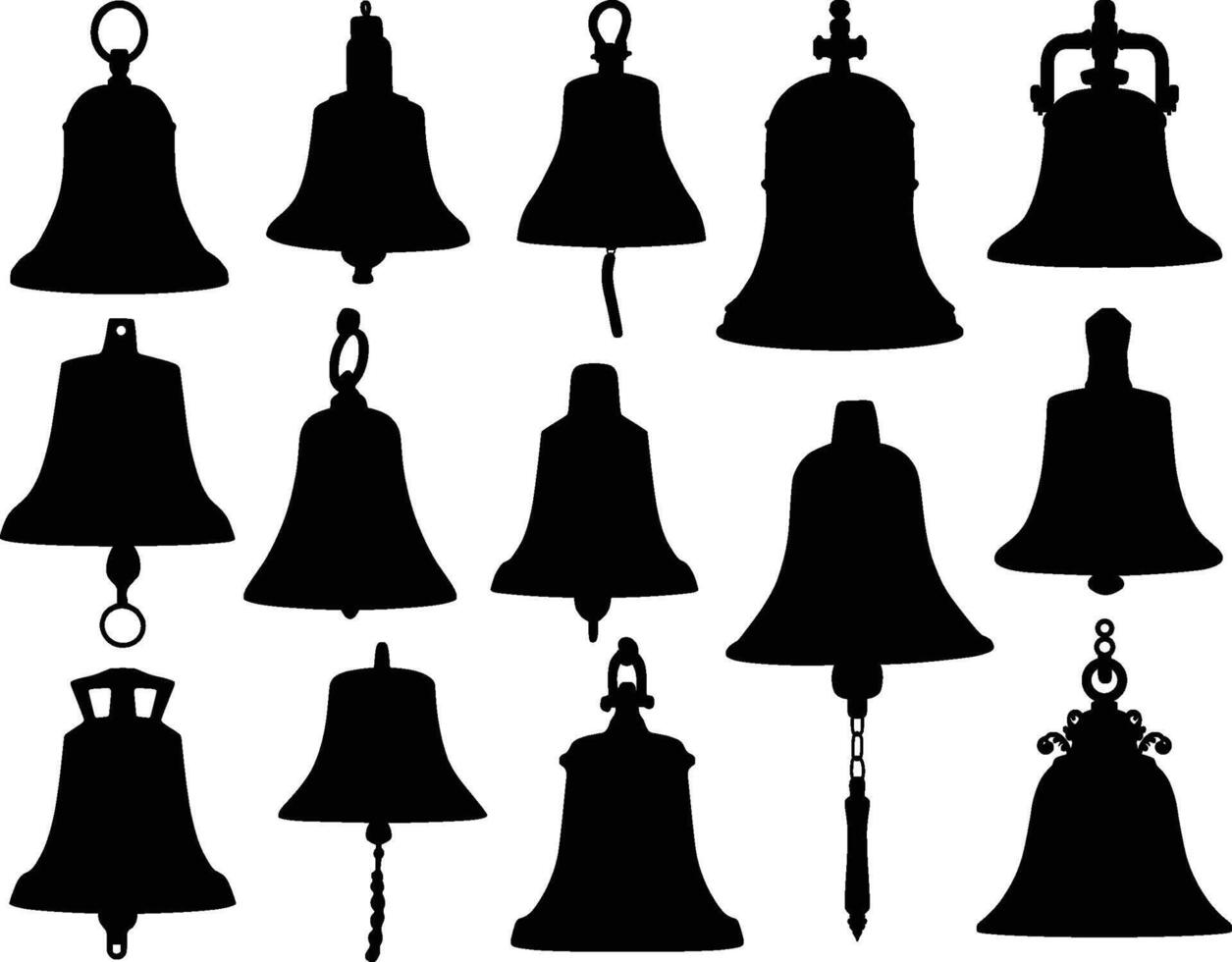 Bell silhouettes set vector