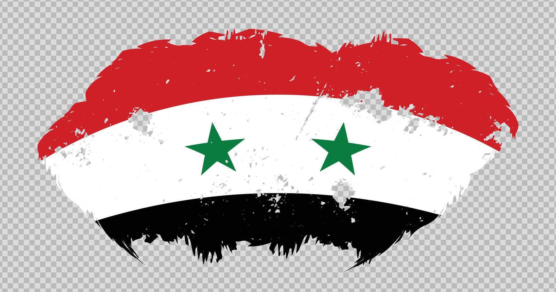 Syria national flag with distressed stroke brush effect on isolated background vector