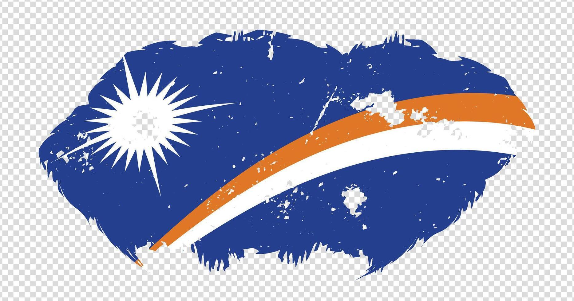 Marshall Islands national flag with distressed stroke brush effect on isolated background vector
