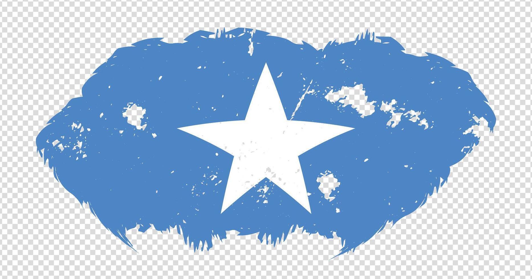 Somalia national flag with distressed stroke brush effect on isolated background vector