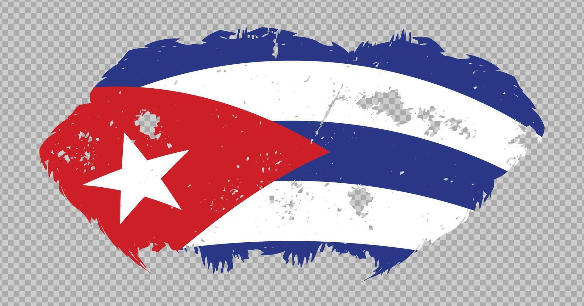 Cuba national flag with distressed stroke brush effect on isolated background vector
