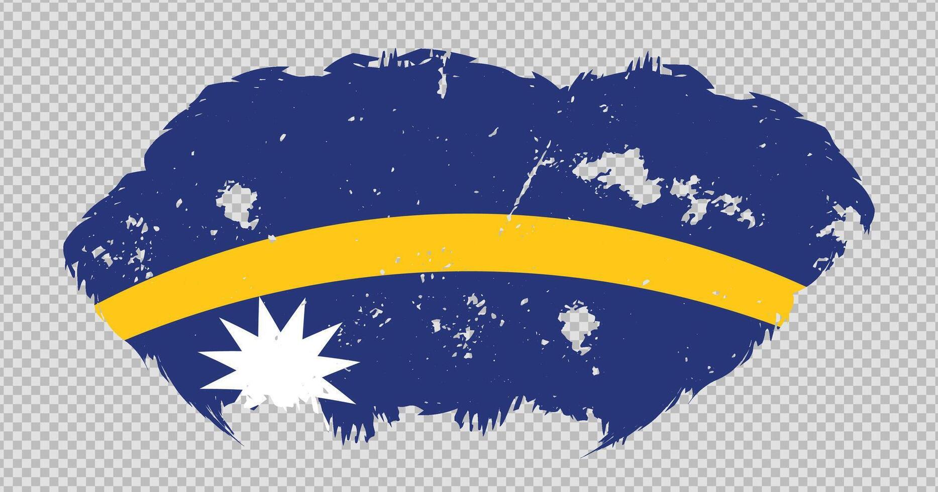 Nauru national flag with distressed stroke brush effect on isolated background vector