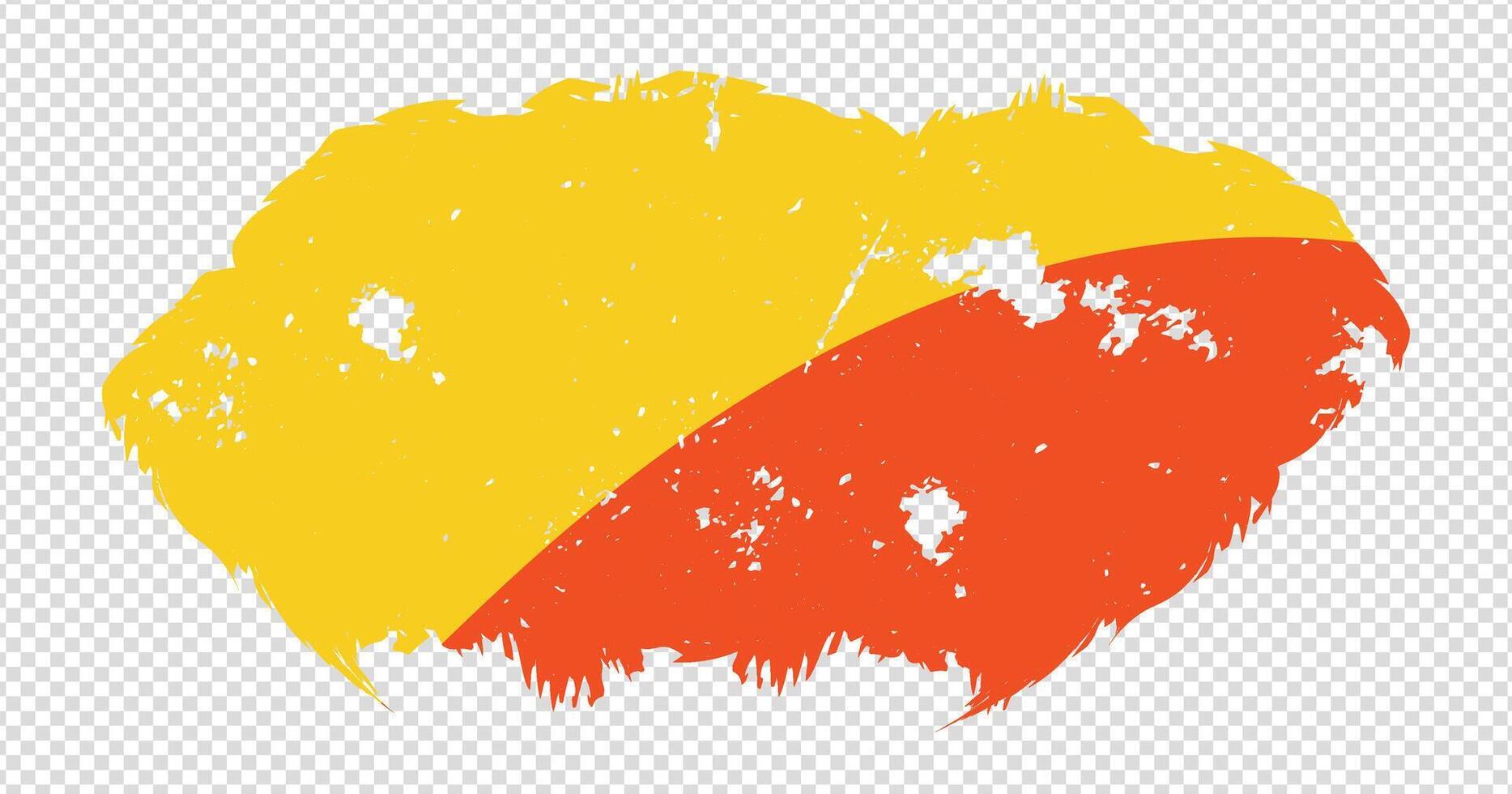 Bhutan national flag with distressed stroke brush effect on isolated background vector