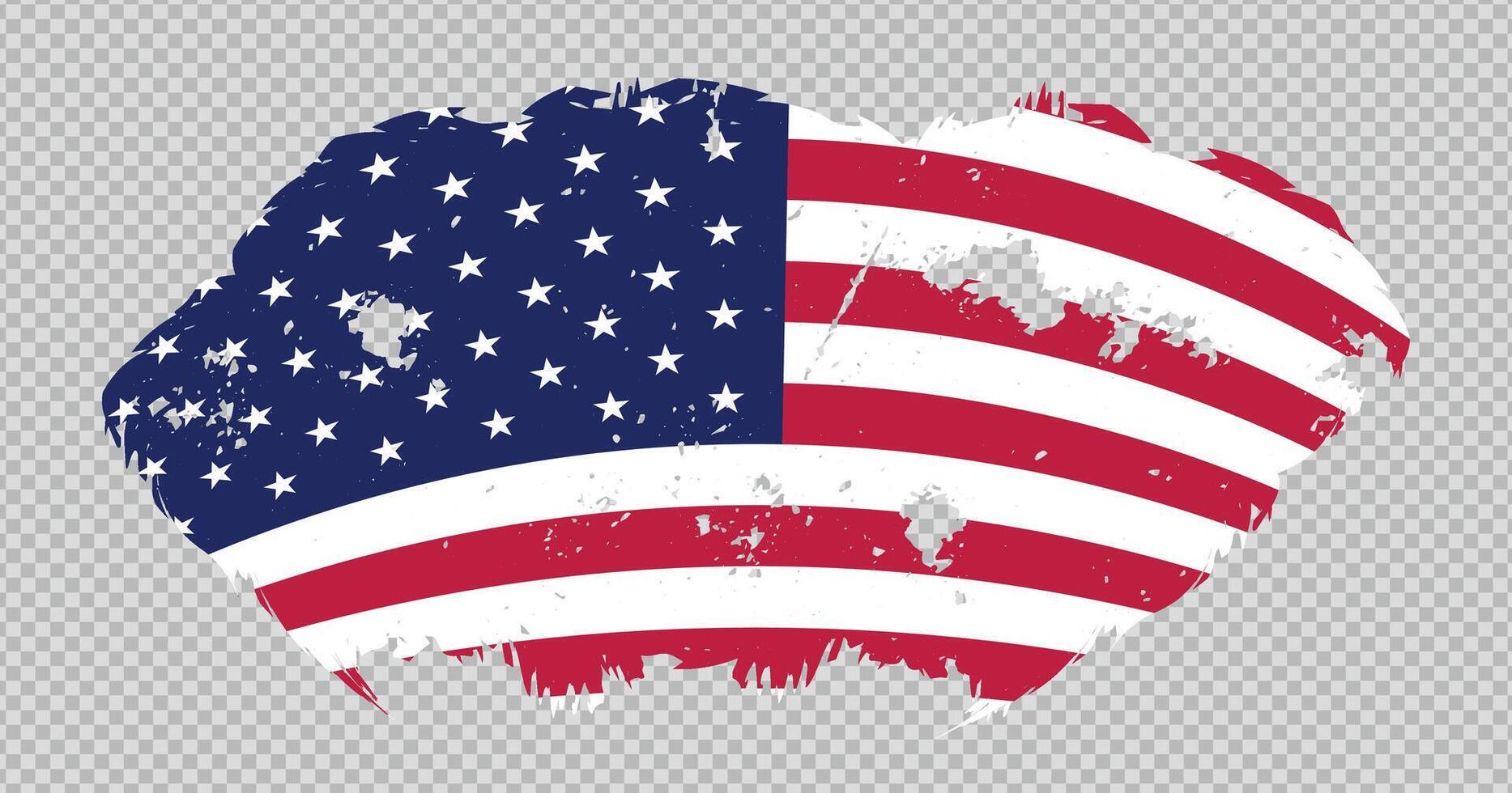 United States national flag with distressed stroke brush effect on isolated background vector