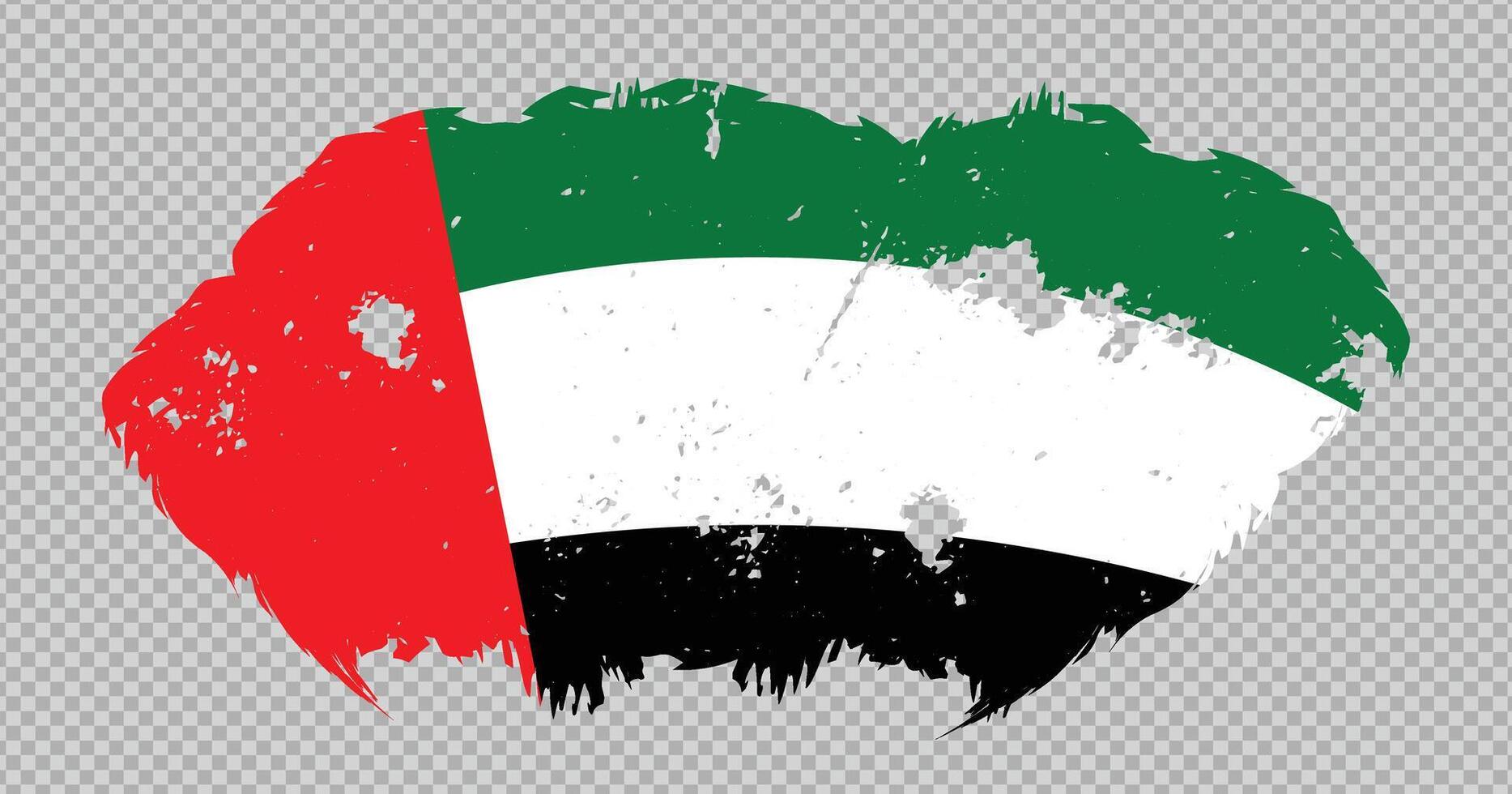 United Arab Emirates national flag with distressed stroke brush effect on isolated background vector